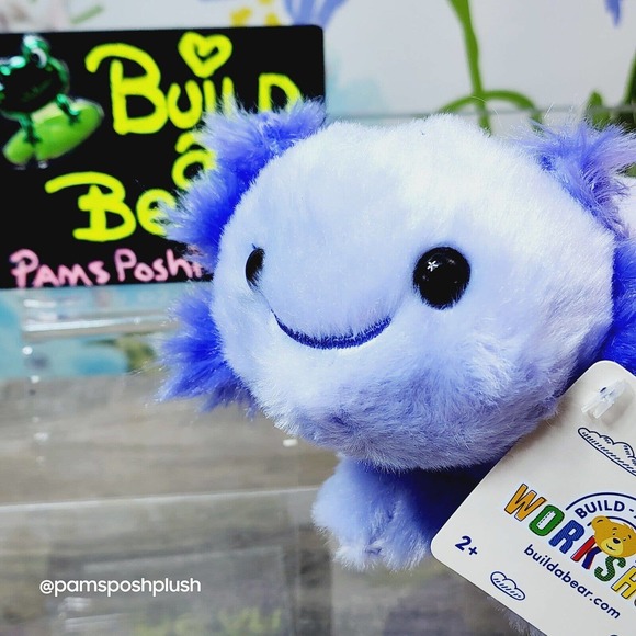 Build A Bear Baby Axolotl Lavender Mini Plush Buddies Smallfries BAB Purple - Picture 3 of 6